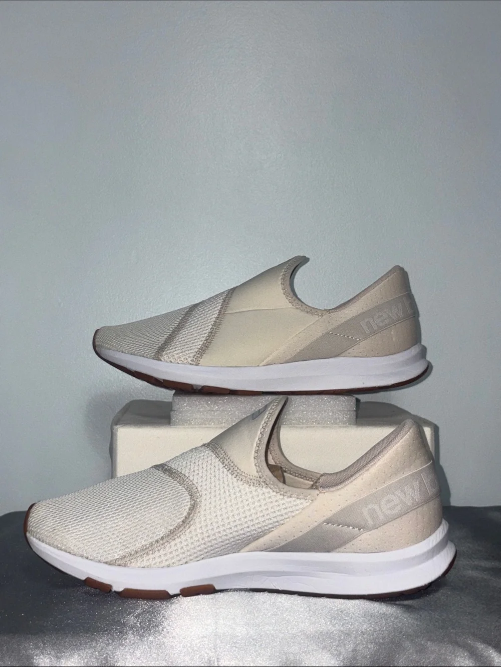 New Balance Women’s FuelCore Nergize Slip-on Beige Sneakers   Size 9